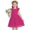Arshiner Flower Girl Dress Toddler Lace Tutu Ruffle Sleeve Wedding Birthday Party Tulle Dresses(Hot Pink)