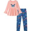 Arshiner Girls 2 Piece Clothing Set Floral Ruffle Hem Bell Sleeve Top and Leggings Fall Winter Outfits for 2-10 Years(Butterfly)