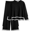 Arshiner Girl’s 2 Piece Outfits Long Sleeve Knit Pullover Sweater Tops Wide Leg Pants Casual Fall Sets Tracksuits(Black)