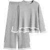 Arshiner Girl’s 2 Piece Outfits Long Sleeve Knit Pullover Sweater Tops Wide Leg Pants Casual Fall Sets Tracksuits(Light Gray)
