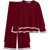 Arshiner Girl’s 2 Piece Outfits Long Sleeve Knit Pullover Sweater Tops Wide Leg Pants Casual Fall Sets Tracksuits(Wine Red)