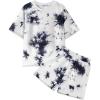 Arshiner Girls 2 Piece Outfits Summer Clothes Short Sleeve Tops and Short with Pockets Kids Fashion Clothing Sets(Tie Dye_black)