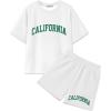 Arshiner Girls 2 Piece Outfits Summer Clothes Short Sleeve Tops and Short with Pockets Kids Fashion Clothing Sets(White)