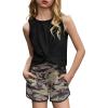 Arshiner Girls 2 Piece Outfits Summer Clothes Twist Front Tank Top and Active Short with Pockets Kids Clothing Sets(Camouflage)