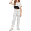 Arshiner Girls 3 Piece Set Short Sleeve High Low Hem Overlay Top & Cami with Sweatpants Kids Outfit 6-13 Years(White)