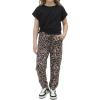 Arshiner Girls Clothes 2 Piece Summer Outfits Drop Shoulder Top Pullover Sweatpants Jogger Set Sweatsuits Tracksuits 6-14Y(Leopard)