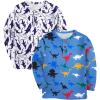 Arshiner Toddler Boys 3 Pack Long-Sleeve Henley T-Shirts Casual Cotton Graphic Shirt for 2-9 Years(White / Royal Blue)