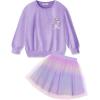 Arshiner Toddler Girl Clothes Long Sleeve Pullover Sweatshirt and Tutu Skirt 2 Piece Outfits Kids Clothing Set Party Dress(Rainbow)