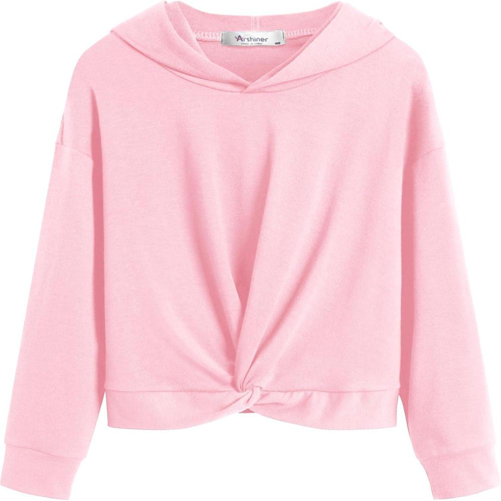 image:imageArshiner Hoodies for Teen Girls Twist Front Tie Dye Hooded Sweatshirt Casual Long Sleeve Tops Clothes for 513 YearsPink