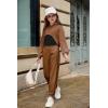 Arshiner 3 Piece Girls Jogger Set Sweatsuits Crop Sweatshirt Hoodie Adjustable Cami Top and Sweatpants(Brown)