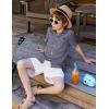 Arshiner Boys Button Down Shirt Short Sleeve Collar Leather Patch Woven Shirts Size 4-12 Years(Rock Gray)