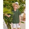 Arshiner Boys Button Down Shirt Short Sleeve Knit Shirt Summer Vintage Fashion Casual Beach Shirts for Kids 3-14 Years(Army Green)