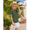 Arshiner Boys Button Down Shirt Short Sleeve Knit Shirt Summer Vintage Fashion Casual Beach Shirts for Kids 3-14 Years(Army Green)