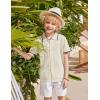 Arshiner Boys Button Down Shirt Short Sleeve Knit Shirt Summer Vintage Fashion Casual Beach Shirts for Kids 3-14 Years(Beige)