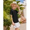 Arshiner Boys Button Down Shirt Short Sleeve Knit Shirt Summer Vintage Fashion Casual Beach Shirts for Kids 3-14 Years(Black)