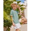 Arshiner Boys Button Down Shirt Short Sleeve Knit Shirt Summer Vintage Fashion Casual Beach Shirts for Kids 3-14 Years(Ice Green)