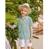 Arshiner Boys Button Down Shirt Short Sleeve Knit Shirt Summer Vintage Fashion Casual Beach Shirts for Kids 3-14 Years(Ice Green)