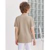 Arshiner Boys Button Down Shirt Short Sleeve Knit Shirt Summer Vintage Fashion Casual Beach Shirts for Kids 3-14 Years(Khaki)