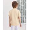 Arshiner Boys Button Down Shirt Short Sleeve Knit Shirt Summer Vintage Fashion Casual Beach Shirts for Kids 3-14 Years(Light Khaki)
