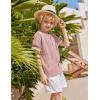 Arshiner Boys Button Down Shirt Short Sleeve Knit Shirt Summer Vintage Fashion Casual Beach Shirts for Kids 3-14 Years(Light Pink)