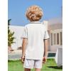 Arshiner Boys Button Down Shirt Short Sleeve Knit Shirt Summer Vintage Fashion Casual Beach Shirts for Kids 3-14 Years(White)