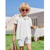 Arshiner Boys Button Down Shirt Short Sleeve Knit Shirt Summer Vintage Fashion Casual Beach Shirts for Kids 3-14 Years(White)