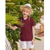 Arshiner Boys Button Down Shirt Short Sleeve Knit Shirt Summer Vintage Fashion Casual Beach Shirts for Kids 3-14 Years(Wine Red)