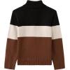 Arshiner Boy’s Cable Knitted Sweater Half Zip Lightweight Casual Pullovers for Kids 3-12 Years(Jersey Knit Black/Cream/Brown Striped)