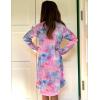 Arshiner Girls Nightgowns Long Sleeve Print Pajamas Nightdress for Kids Soft Sleep Wear Nighties(Purple Tie-dye Stars)