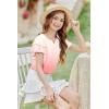 Arshiner Girls Ruffle Short Sleeve T Shirts Cute Little V Neck Tops Kids Summer Casual Blouses Clothes 5-12 Years(Gradient – Pink)