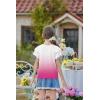 Arshiner Girls Ruffle Short Sleeve T Shirts Cute Little V Neck Tops Kids Summer Casual Blouses Clothes 5-12 Years(Gradient – Rose Pink)