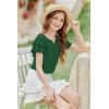 Arshiner Girls Ruffle Short Sleeve T Shirts Cute Little V Neck Tops Kids Summer Casual Blouses Clothes 5-12 Years(Green)