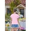 Arshiner Girls Ruffle Short Sleeve T Shirts Cute Little V Neck Tops Kids Summer Casual Blouses Clothes 5-12 Years(Pink)