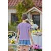 Arshiner Girls Ruffle Short Sleeve T Shirts Cute Little V Neck Tops Kids Summer Casual Blouses Clothes 5-12 Years(Purple)