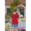 Arshiner Girls Ruffle Short Sleeve T Shirts Cute Little V Neck Tops Kids Summer Casual Blouses Clothes 5-12 Years(Red)