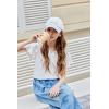 Arshiner Girls Ruffle Short Sleeve T Shirts Cute Little V Neck Tops Kids Summer Casual Blouses Clothes 5-12 Years(White)