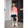 Arshiner Hoodies for Teen Girls Twist Front Tie Dye Hooded Sweatshirt Casual Long Sleeve Tops Clothes for 5-13 Years(Coral White)