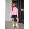 Arshiner Hoodies for Teen Girls Twist Front Tie Dye Hooded Sweatshirt Casual Long Sleeve Tops Clothes for 5-13 Years(Pink)