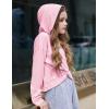 Arshiner Hoodies for Teen Girls Twist Front Tie Dye Hooded Sweatshirt Casual Long Sleeve Tops Clothes for 5-13 Years(Pink)