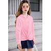Arshiner Hoodies for Teen Girls Twist Front Tie Dye Hooded Sweatshirt Casual Long Sleeve Tops Clothes for 5-13 Years(Pink)