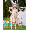 Arshiner Toddler Girls Dress Ruffle High-Low Hem Smocked Dresses Summer Beach Butterfly Sundress with Pocket(Beige)