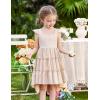 Arshiner Toddler Girls Dress Ruffle High-Low Hem Smocked Dresses Summer Beach Butterfly Sundress with Pocket(Beige)
