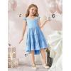 Arshiner Toddler Girls Dress Ruffle High-Low Hem Smocked Dresses Summer Beach Butterfly Sundress with Pocket(Blue)
