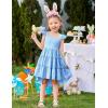 Arshiner Toddler Girls Dress Ruffle High-Low Hem Smocked Dresses Summer Beach Butterfly Sundress with Pocket(Blue)