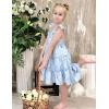 Arshiner Toddler Girls Dress Ruffle High-Low Hem Smocked Dresses Summer Beach Butterfly Sundress with Pocket(Blue Floral)