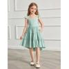 Arshiner Toddler Girls Dress Ruffle High-Low Hem Smocked Dresses Summer Beach Butterfly Sundress with Pocket(Green)