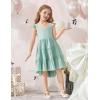 Arshiner Toddler Girls Dress Ruffle High-Low Hem Smocked Dresses Summer Beach Butterfly Sundress with Pocket(Green)