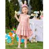 Arshiner Toddler Girls Dress Ruffle High-Low Hem Smocked Dresses Summer Beach Butterfly Sundress with Pocket(Pink)