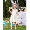 Arshiner Toddler Girls Dress Ruffle High-Low Hem Smocked Dresses Summer Beach Butterfly Sundress with Pocket(White)