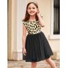 Arshiner Toddler Tutu Dress Little Girls Fluffy Summer Dresses Casual Party Tulle Sundress for Kids 2-6Y(Black+leopard)